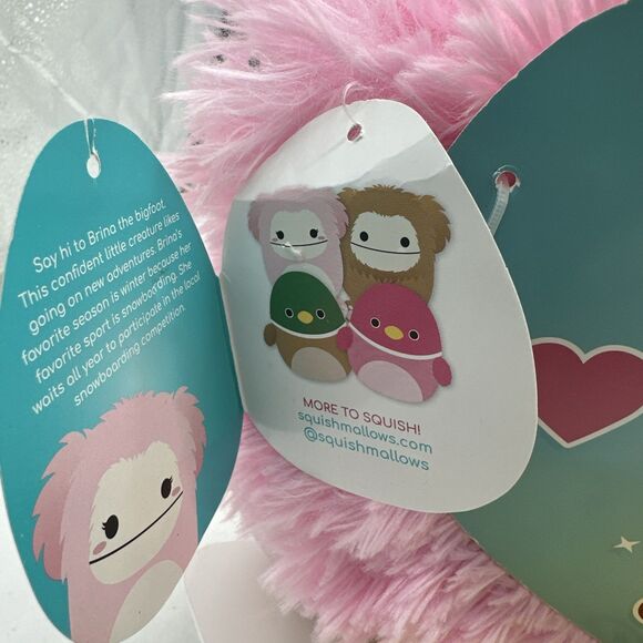 2022 Kellytoy Squishmallow Brina & Benny Duo Bigfoot 8 “ Brown & Pink Plus NWT - Picture 4 of 7